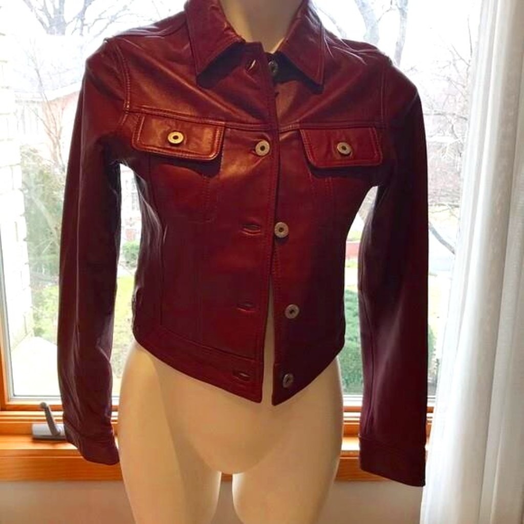Nwot Red Leather Jacket